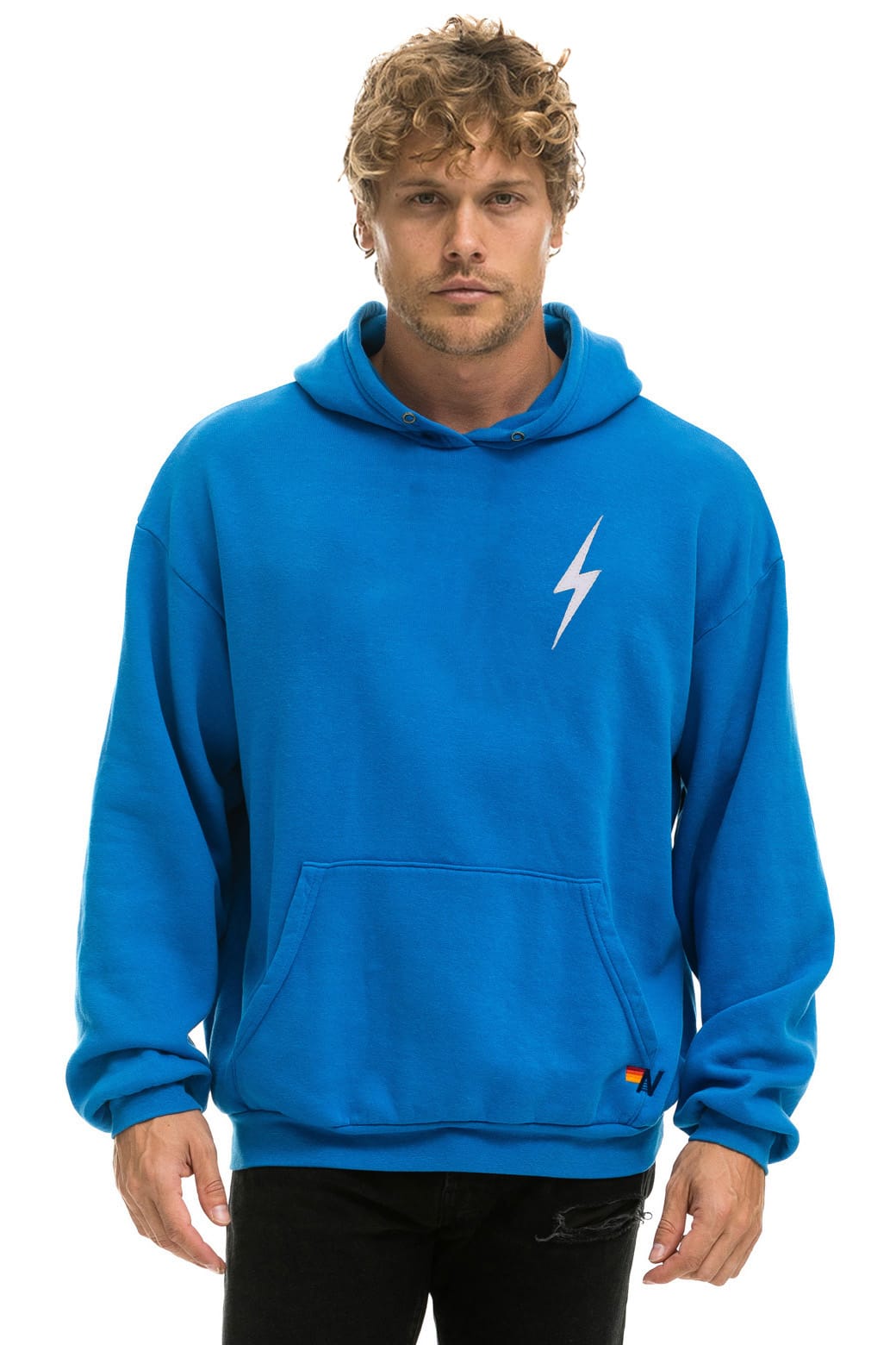 BOLT STITCH RELAXED PULLOVER HOODIE - OCEAN WHITE