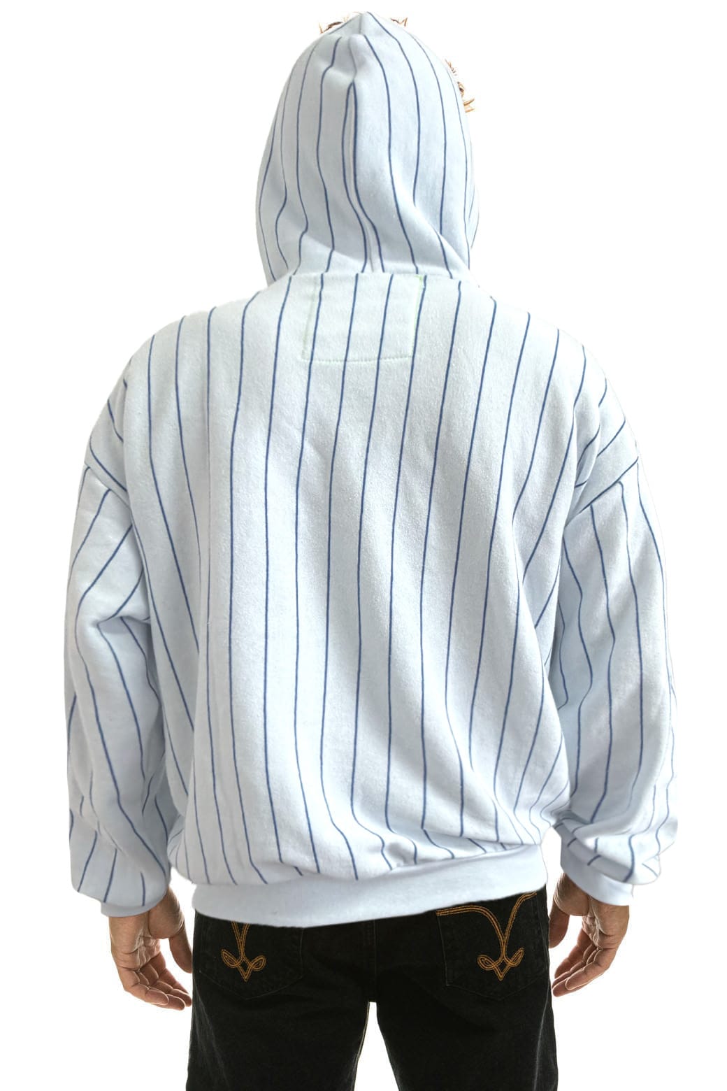 LOS ANGELES DODGERS PINSTRIPE 2026 RELAXED PULLOVER HOODIE - WHITE BLUE