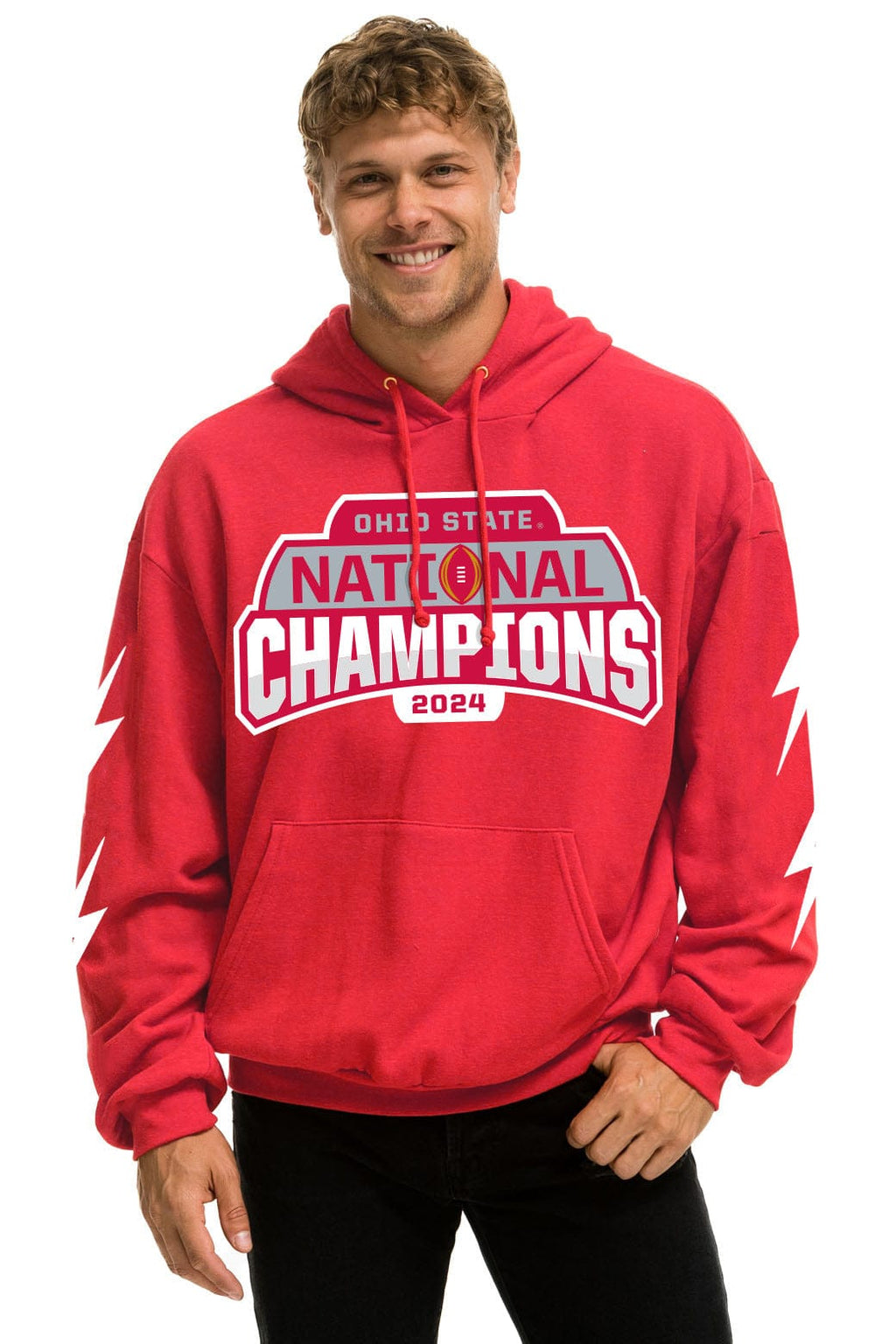 OHIO STATE CFP CHAMPIONS 2025 RELAXED PULLOVER HOODIE - RED