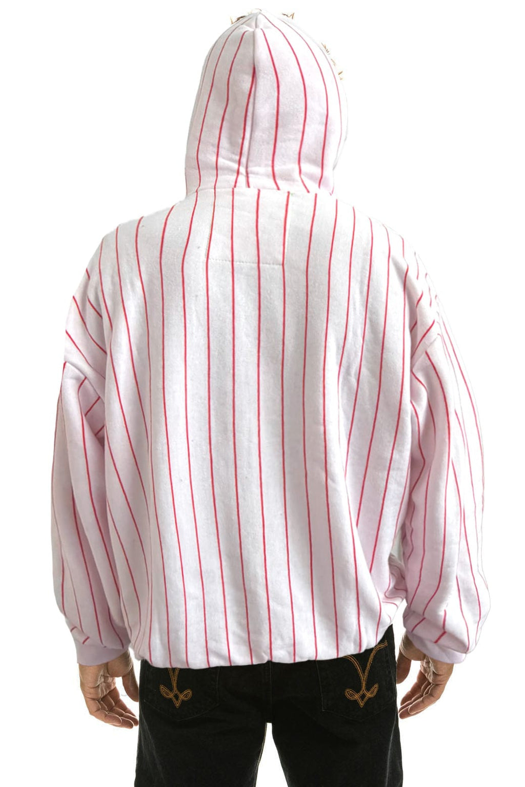 PHILADELPHIA PHILLIES PINSTRIPE 2026 RELAXED PULLOVER HOODIE - WHITE RED