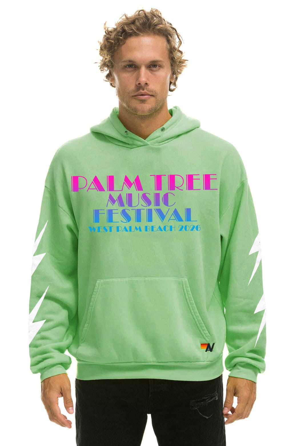 PALM TREE FEST WEST PALM 2026 PULLOVER HOODIE RELAXED - NEON MINT