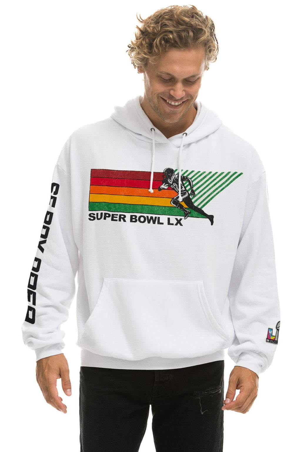 SUPER BOWL 2026 RELAXED PULLOVER HOODIE - WHITE
