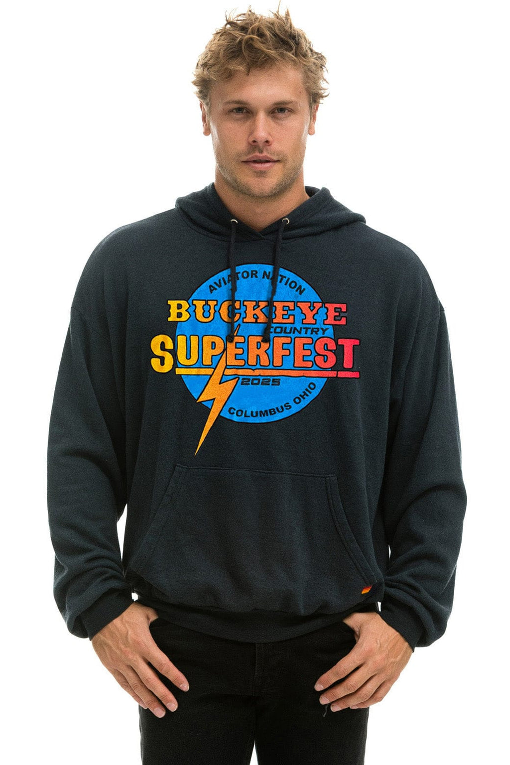 BUCKEYE FEST 2025 RELAXED PULLOVER HOODIE - CHARCOAL