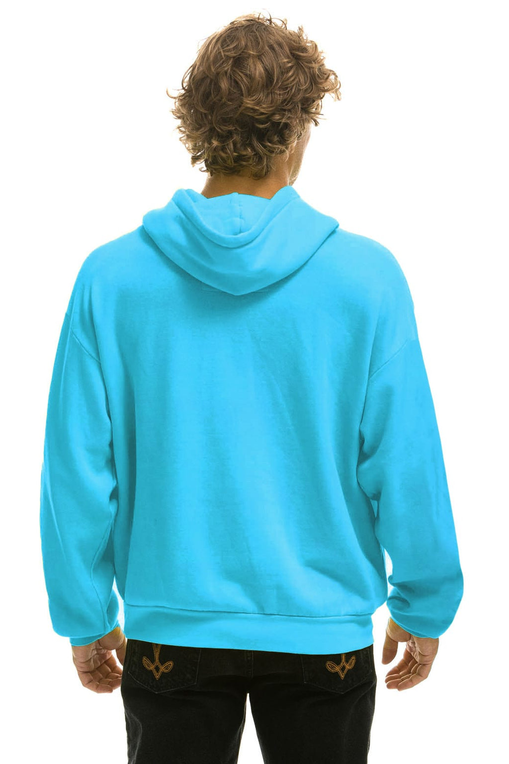 WAVE STRIPE 4 PULLOVER HOODIE RELAXED - NEON BLUE NEON BLUE