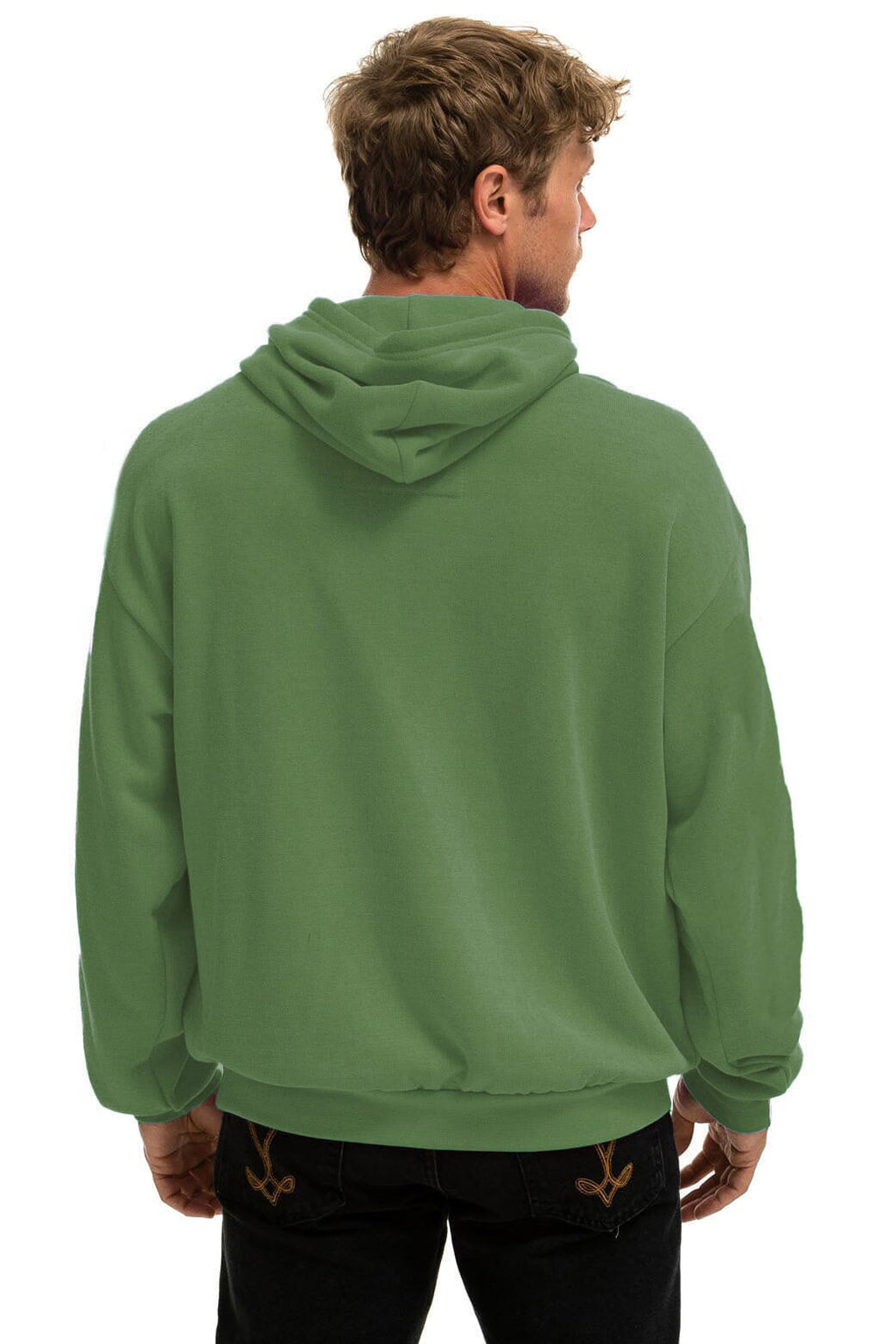 WAVE STRIPE 4 PULLOVER HOODIE RELAXED - PALM GREEN