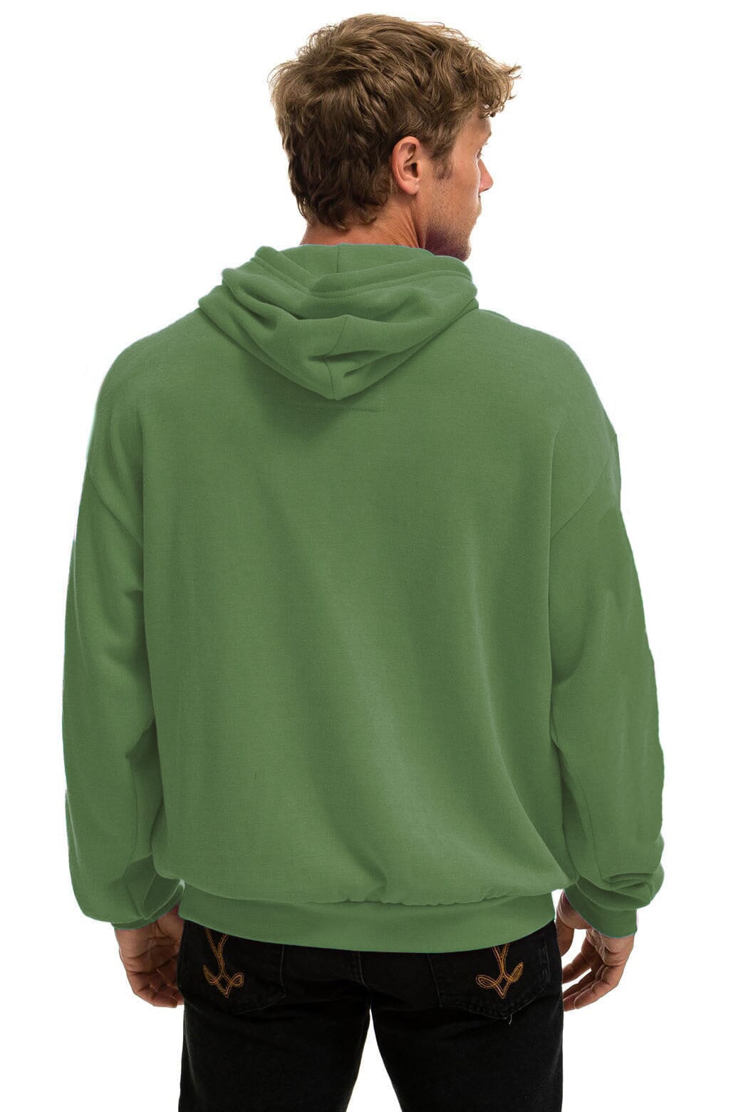 WAVE STRIPE 4 PULLOVER HOODIE RELAXED - PALM GREEN