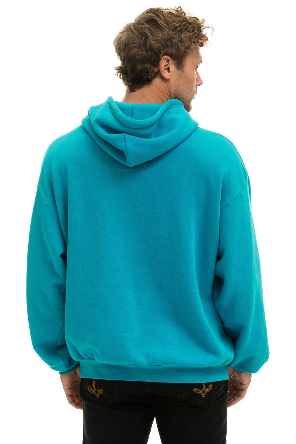 WAVE STRIPE 4 PULLOVER HOODIE RELAXED - TEAL GREEN