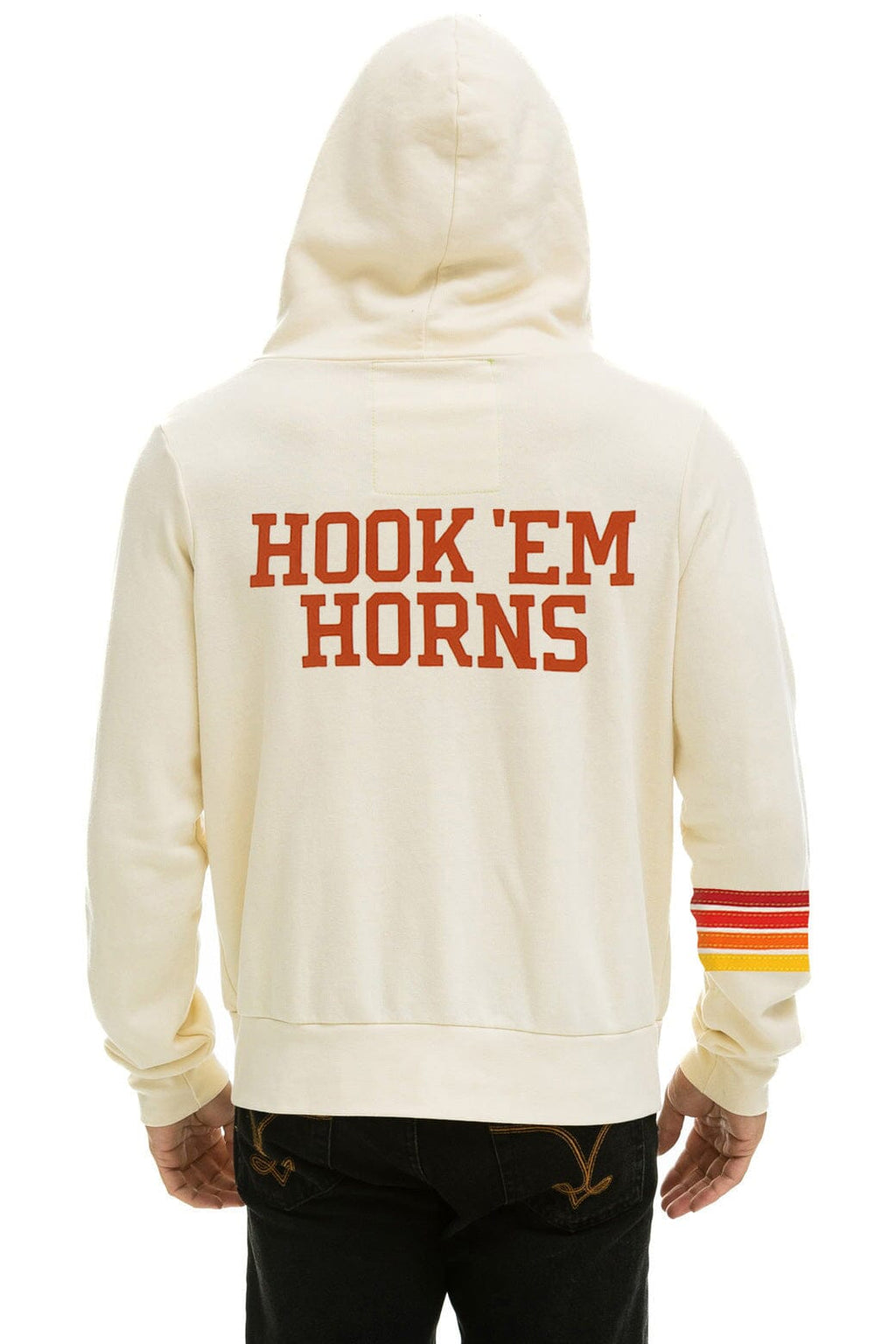 UNIVERSITY OF TEXAS CIRCLE HOOK EM ZIP HOODIE - VINTAGE WHITE
