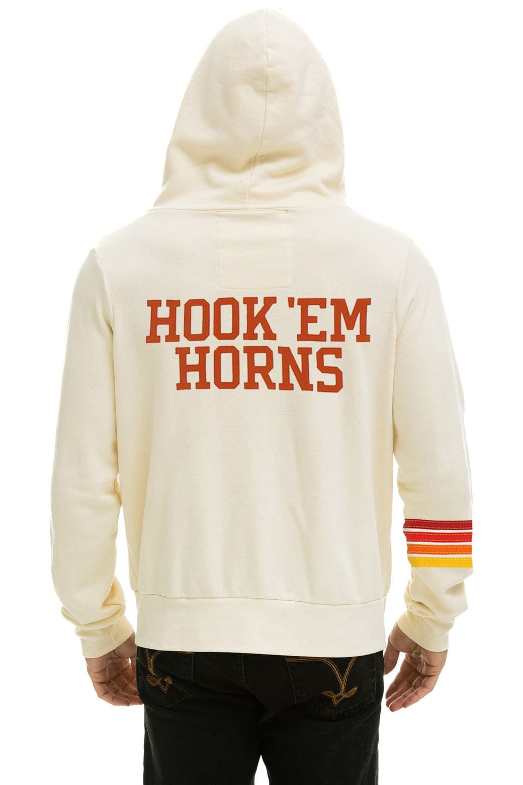 UNIVERSITY OF TEXAS CIRCLE HOOK EM ZIP HOODIE - VINTAGE WHITE