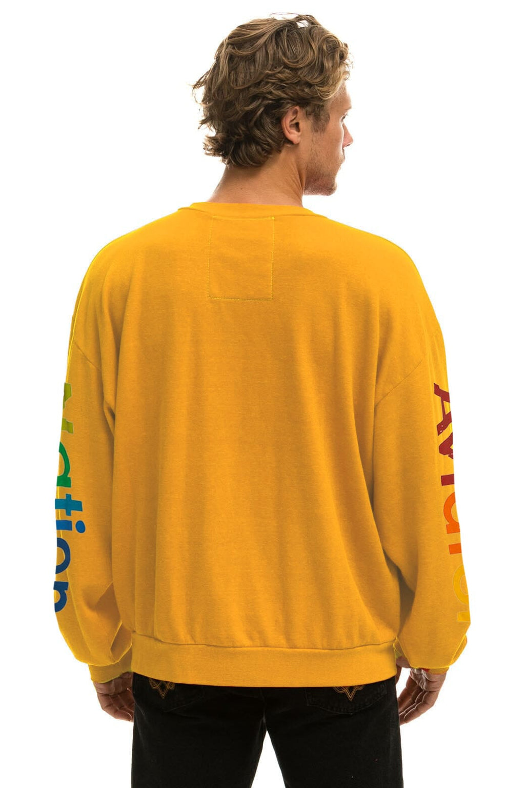 AVIATOR NATION RELAXED VENICE CREW SWEATSHIRT - GOLD