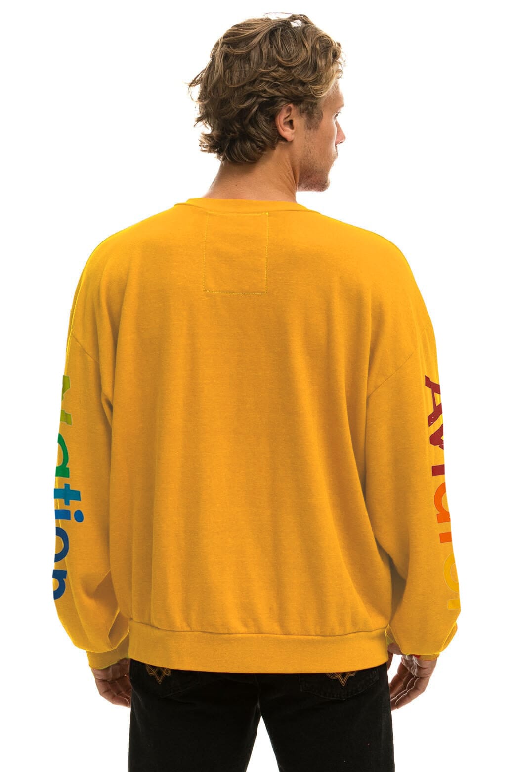 AVIATOR NATION RELAXED VENICE CREW SWEATSHIRT - GOLD