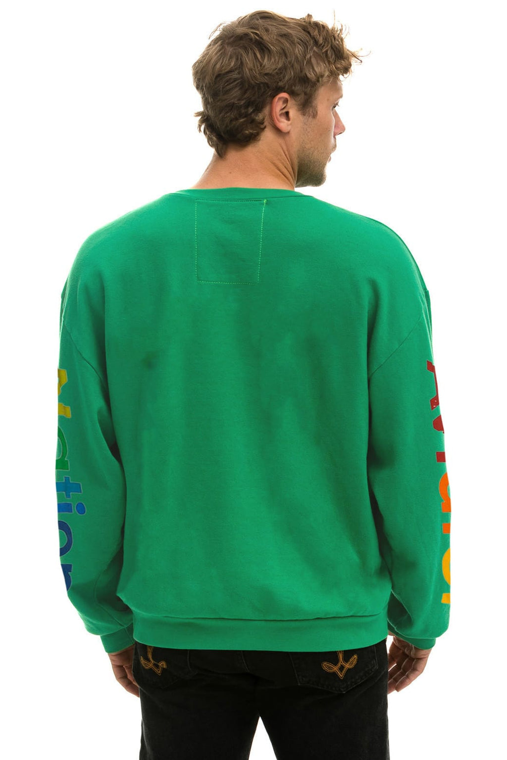 AVIATOR NATION RELAXED VENICE CREW SWEATSHIRT - KELLY GREEN