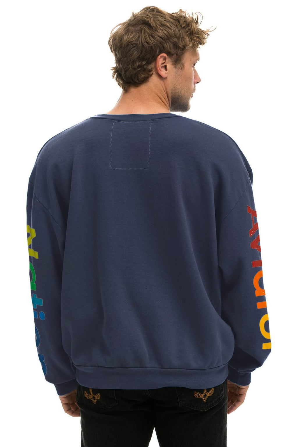 AVIATOR NATION RELAXED VENICE CREW SWEATSHIRT - NAVY