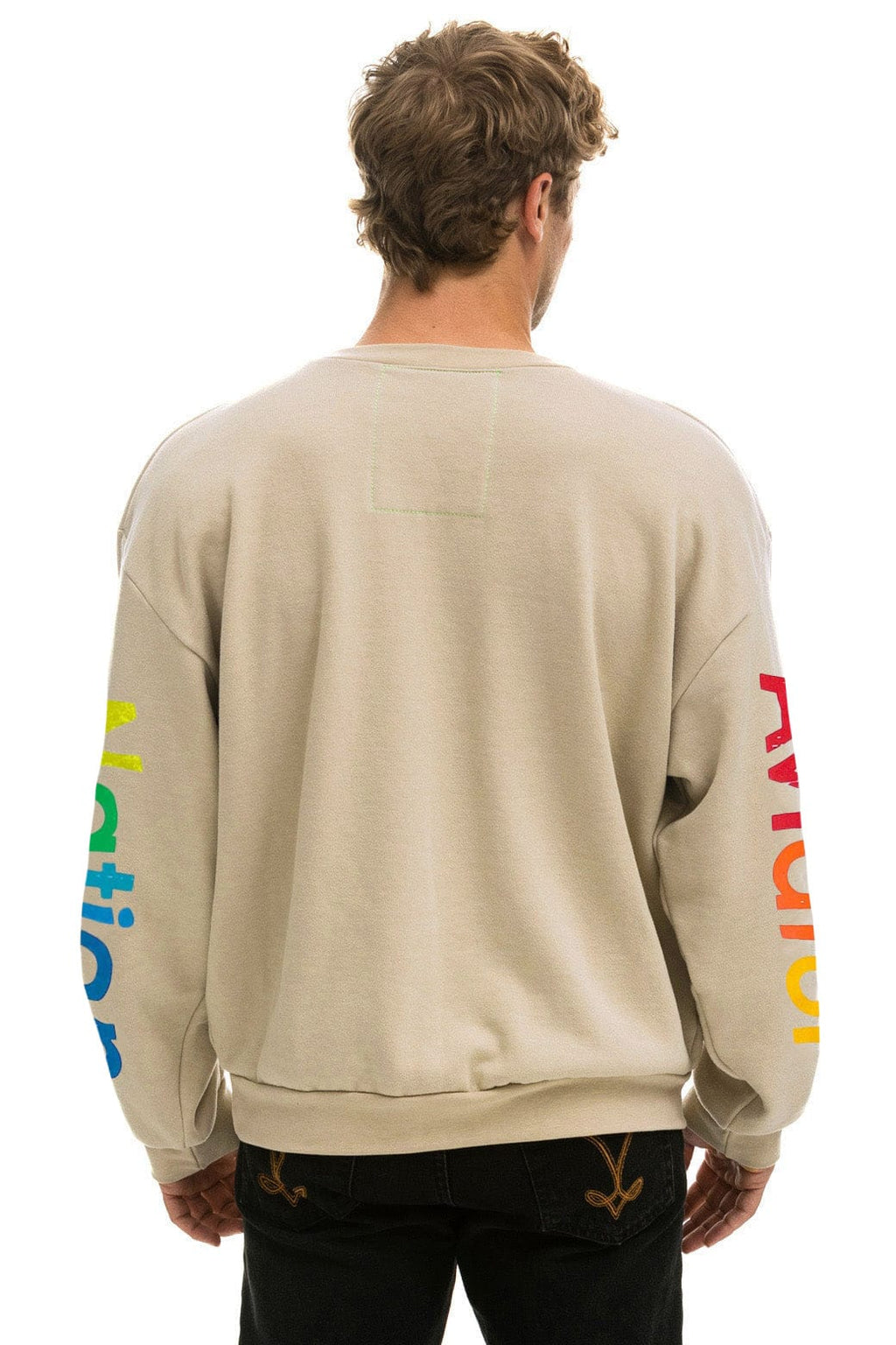 AVIATOR NATION RELAXED VENICE CREW SWEATSHIRT - SAND