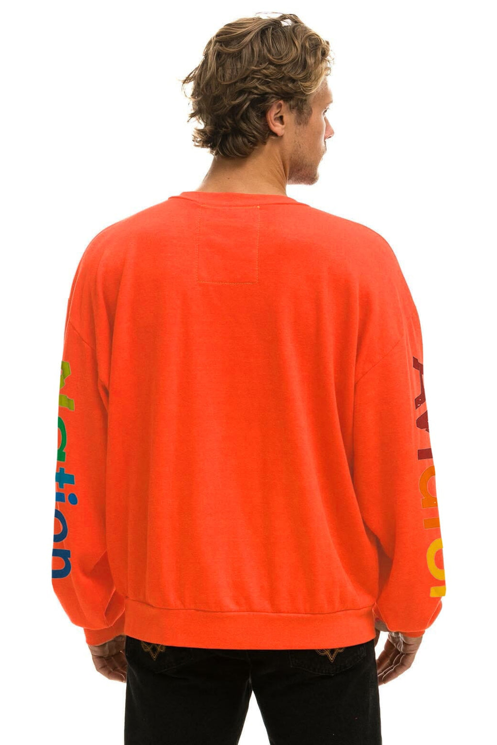 AVIATOR NATION RELAXED VENICE CREW SWEATSHIRT - VINTAGE ORANGE