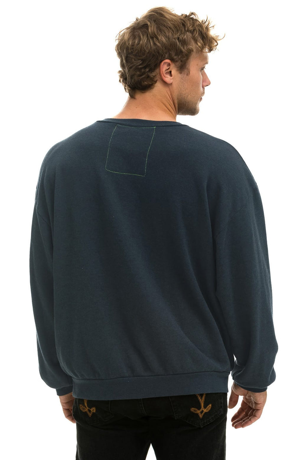 BOLT FADE RELAXED CREW SWEATSHIRT - CHARCOAL PINK PURPLE
