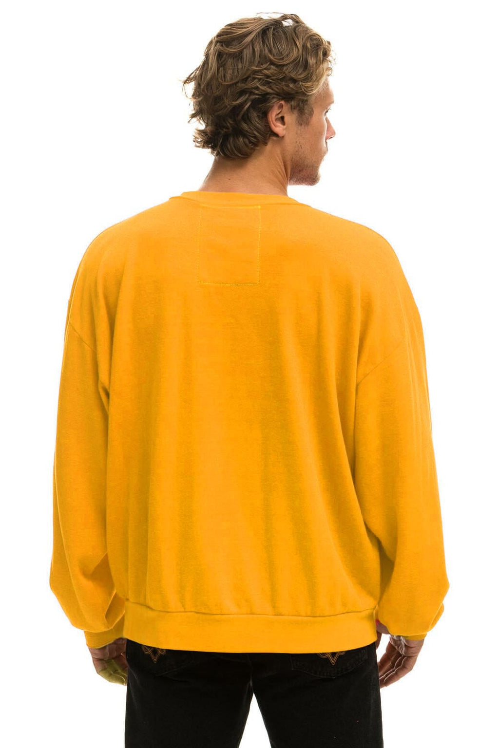 BOLT FADE RELAXED CREW SWEATSHIRT - VINTAGE GOLD RED YELLOW