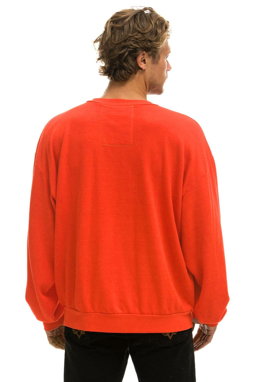 BOLT FADE RELAXED CREW SWEATSHIRT - VINTAGE ORANGE RED YELLOW