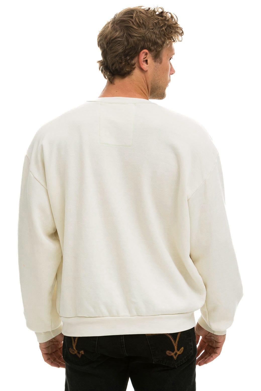 BOLT FADE RELAXED CREW SWEATSHIRT - VINTAGE WHITE PINK PURPLE