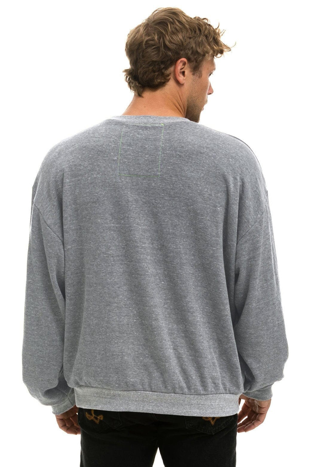 BOLT STITCH RELAXED CREW SWEATSHIRT - HEATHER GREY