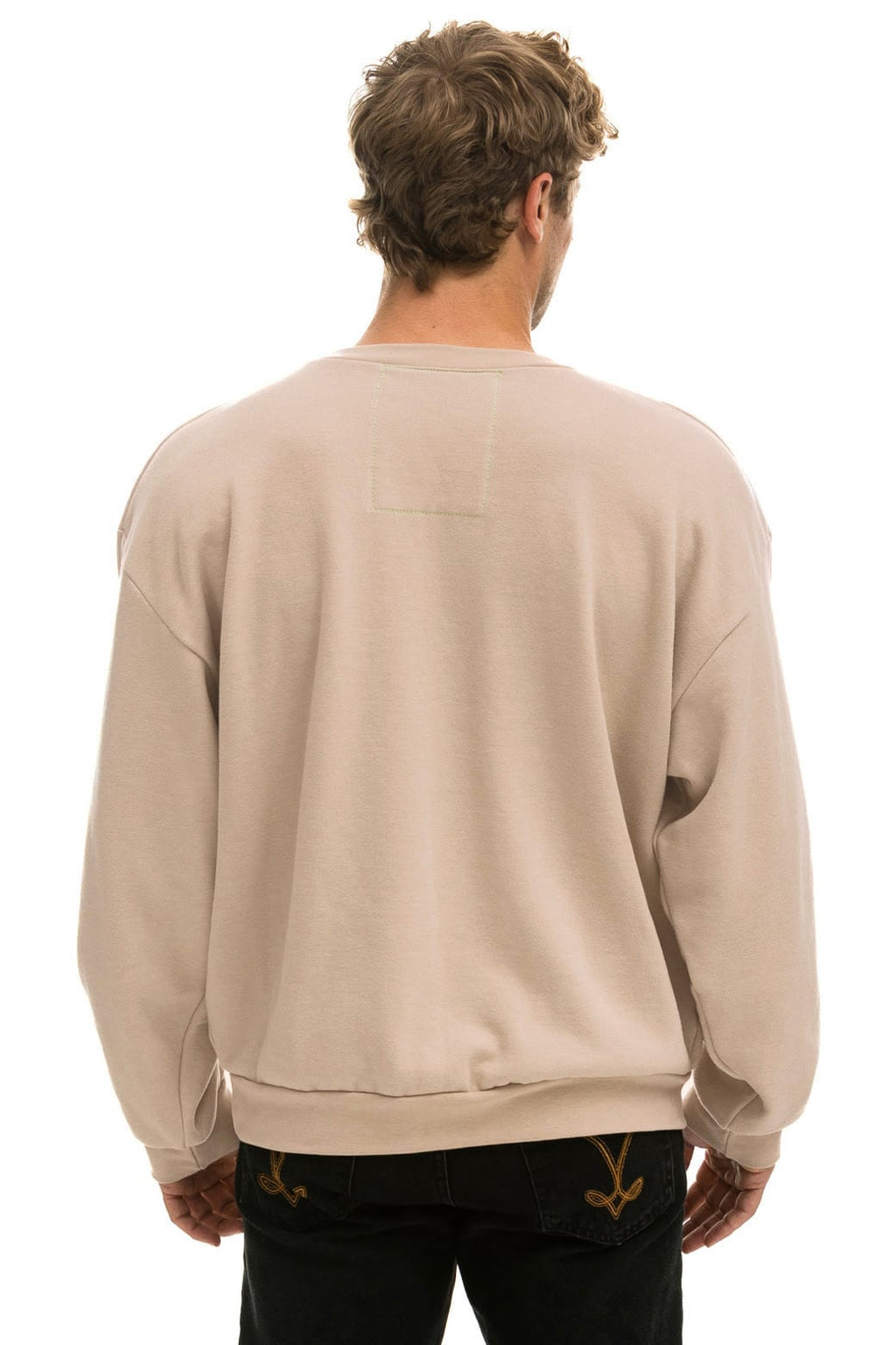 BOLT STITCH RELAXED CREW SWEATSHIRT - SAND