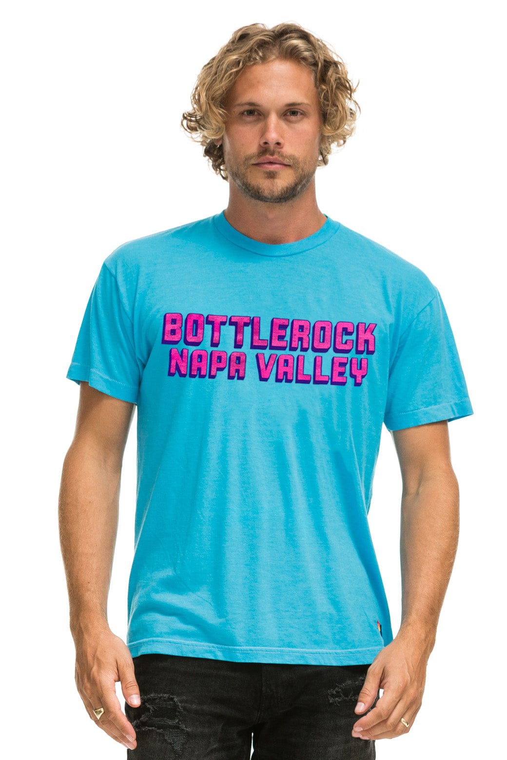 BOTTLEROCK 2025 TEE - NEON BLUE