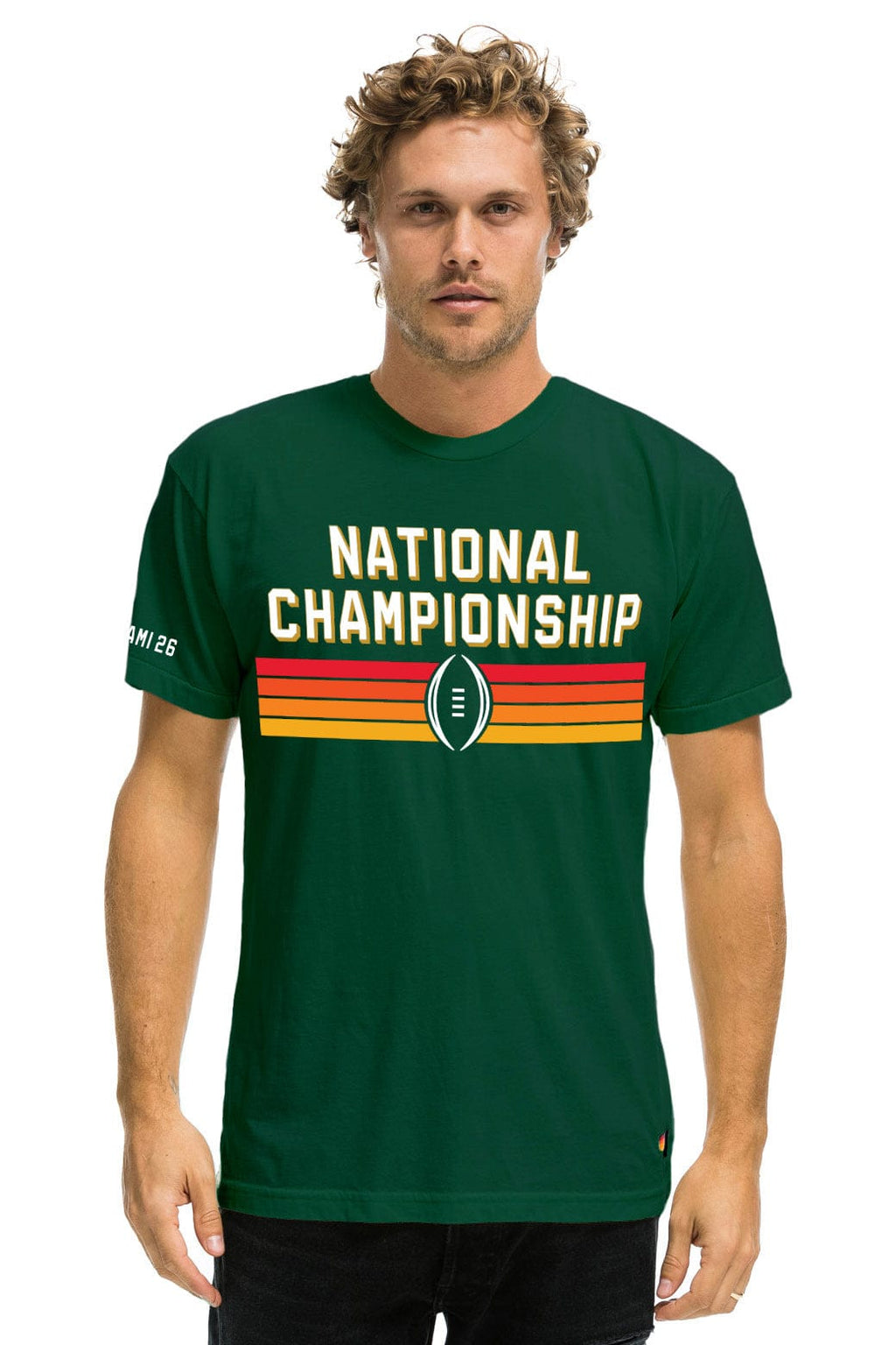 UNIVERSITY OF MIAMI CFP 2026 CREW TEE SHIRT - MIAMI GREEN