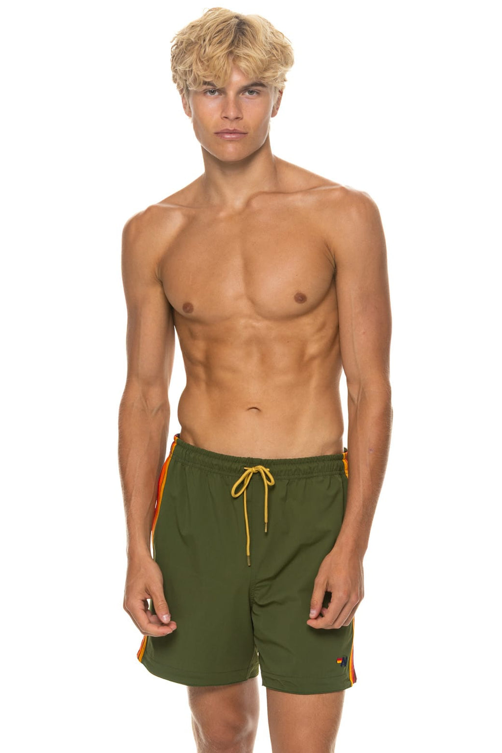 MENS 5 STRIPE FLEX SHORTS - GARDEN GREEN