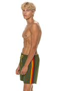 MENS 5 STRIPE FLEX SHORTS - GARDEN GREEN