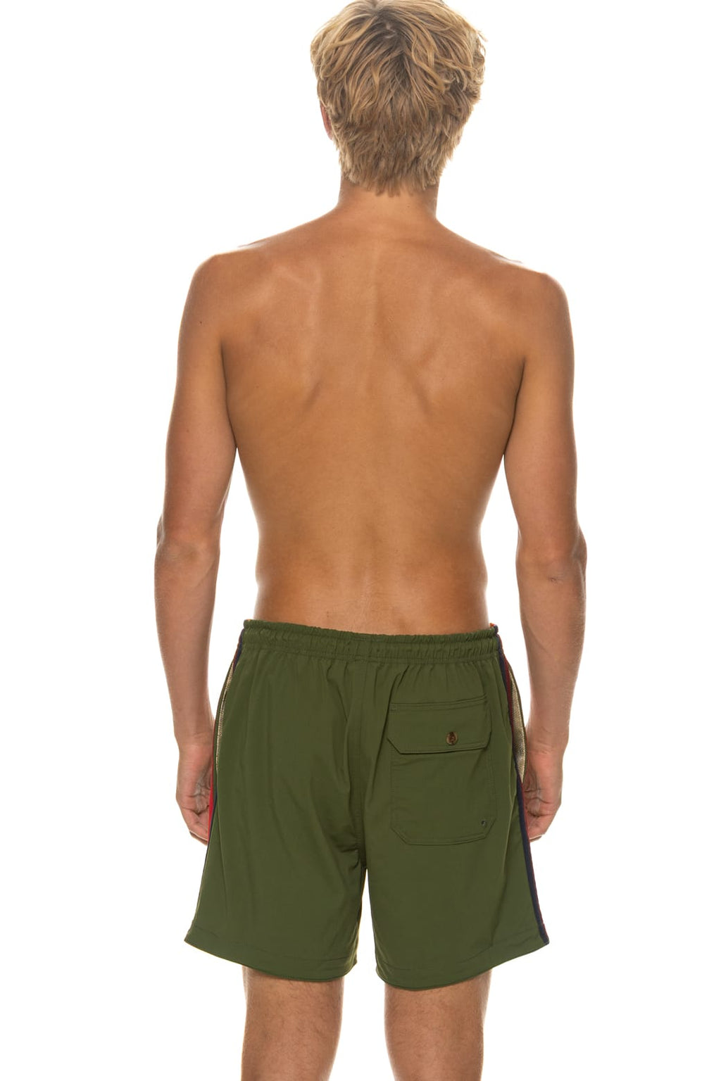 MENS 5 STRIPE FLEX SHORTS - GARDEN GREEN