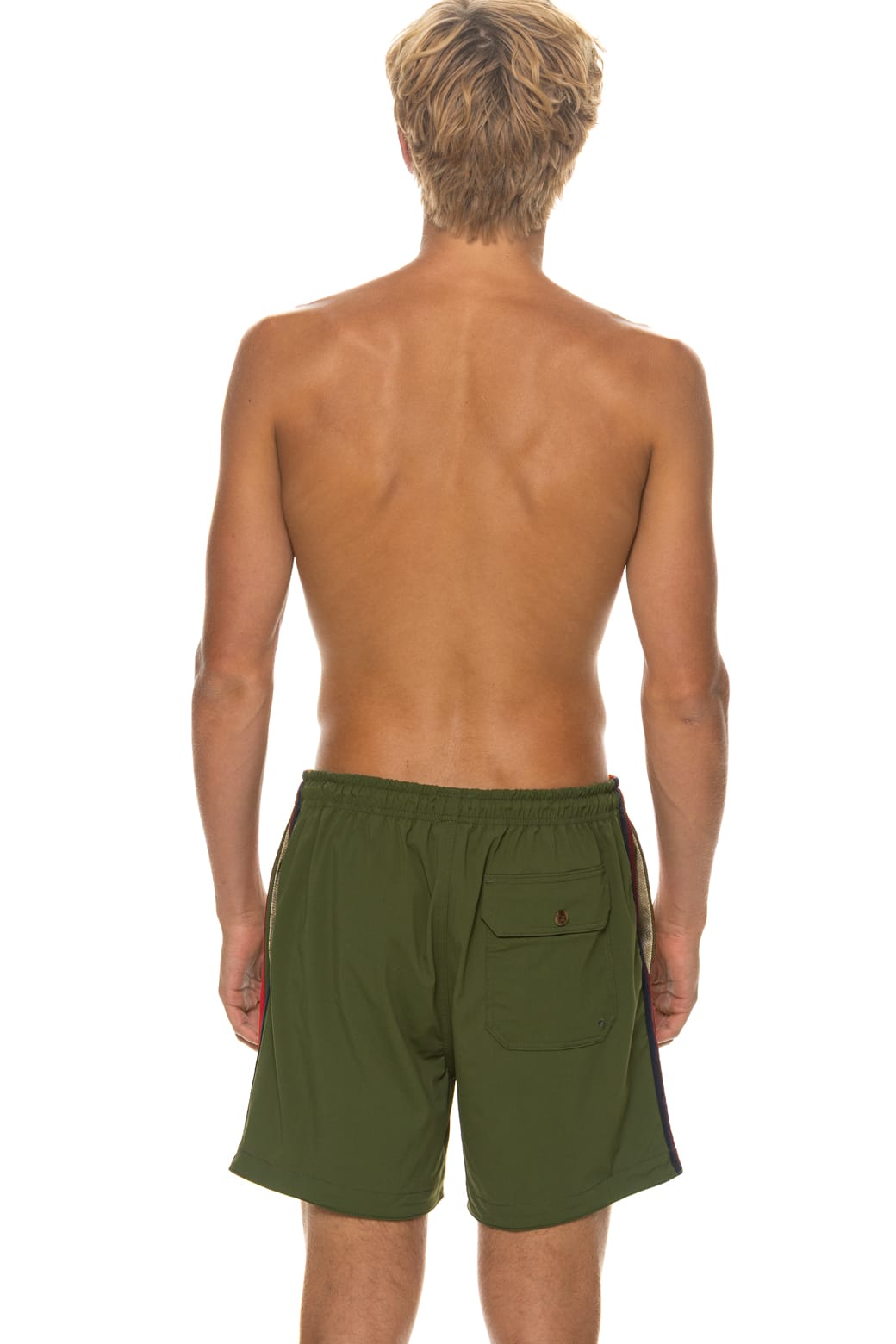 MENS 5 STRIPE FLEX SHORTS - GARDEN GREEN