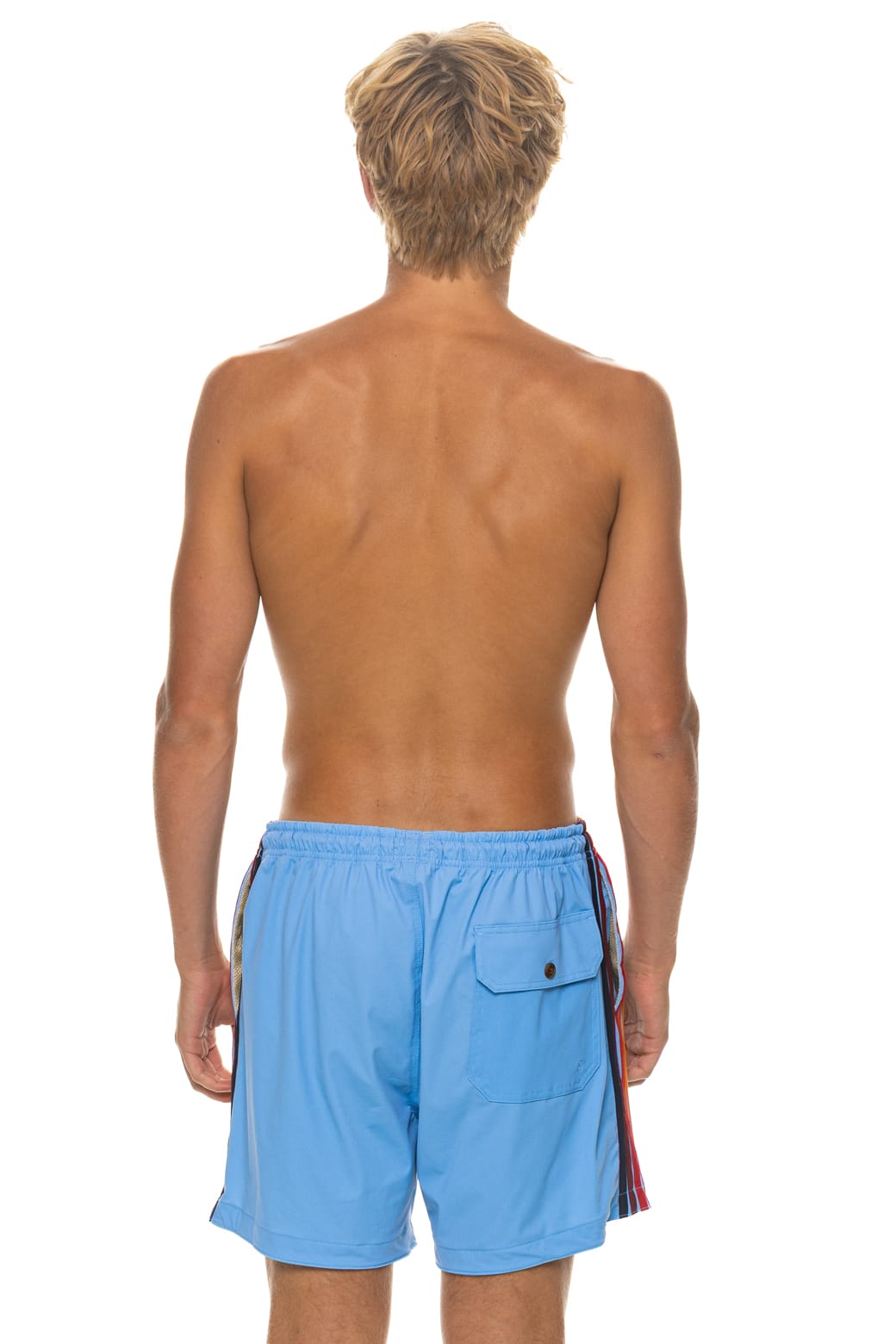 MENS 5 STRIPE FLEX SHORTS - SKY