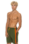 MENS 5 STRIPE FLEX SHORTS 7 INCH - GARDEN GREEN
