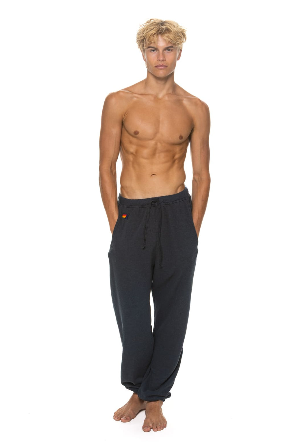 5 STRIPE SWEATPANTS - CHARCOAL BLUE