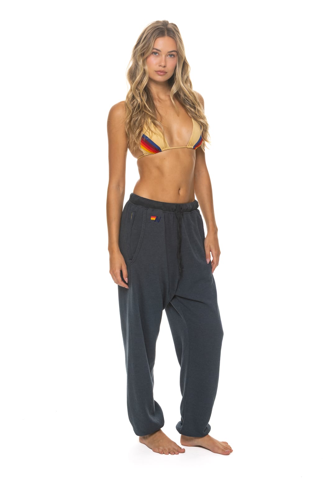 5 STRIPE SWEATPANTS - CHARCOAL GREY