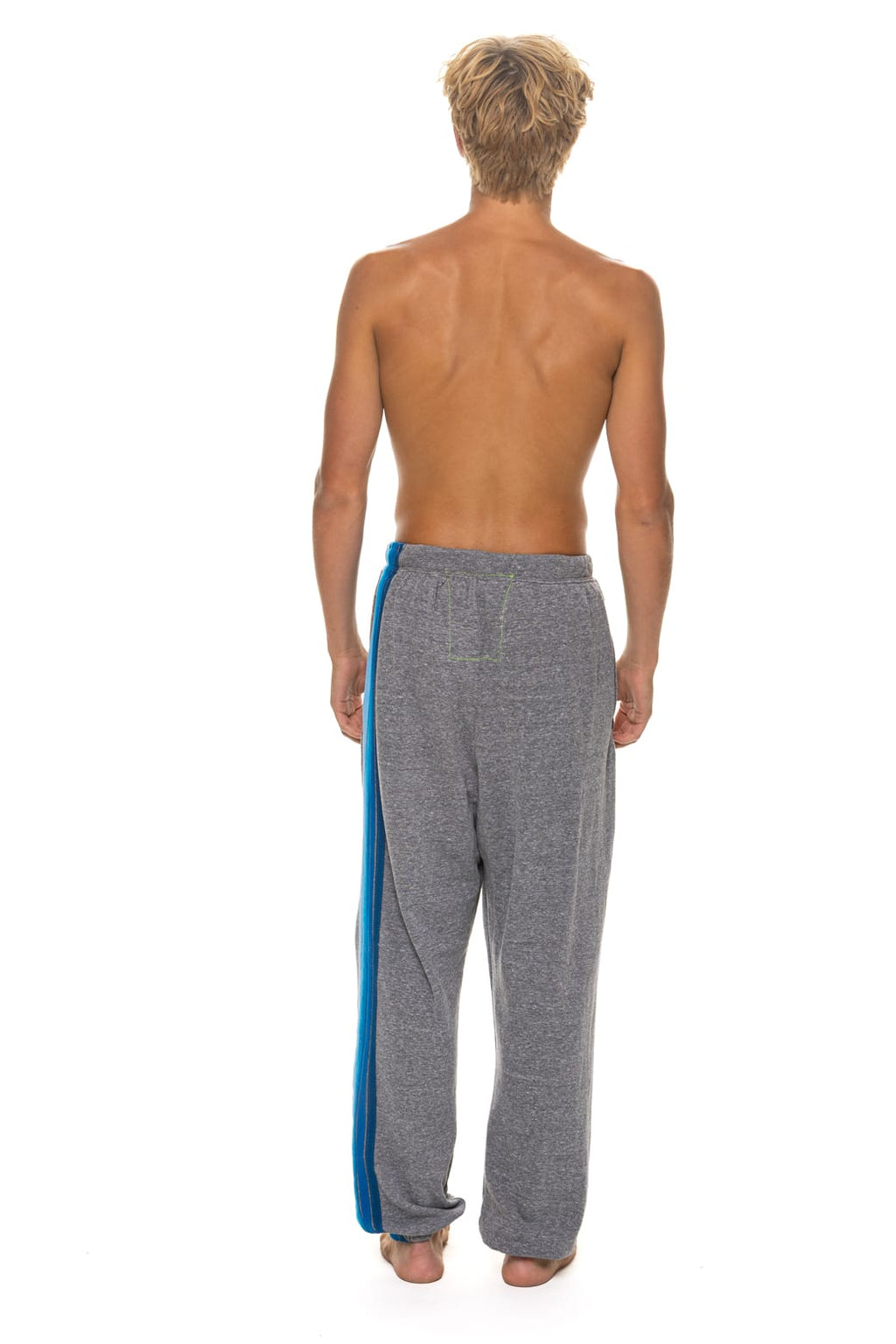 5 STRIPE SWEATPANTS - HEATHER GREY BLUE