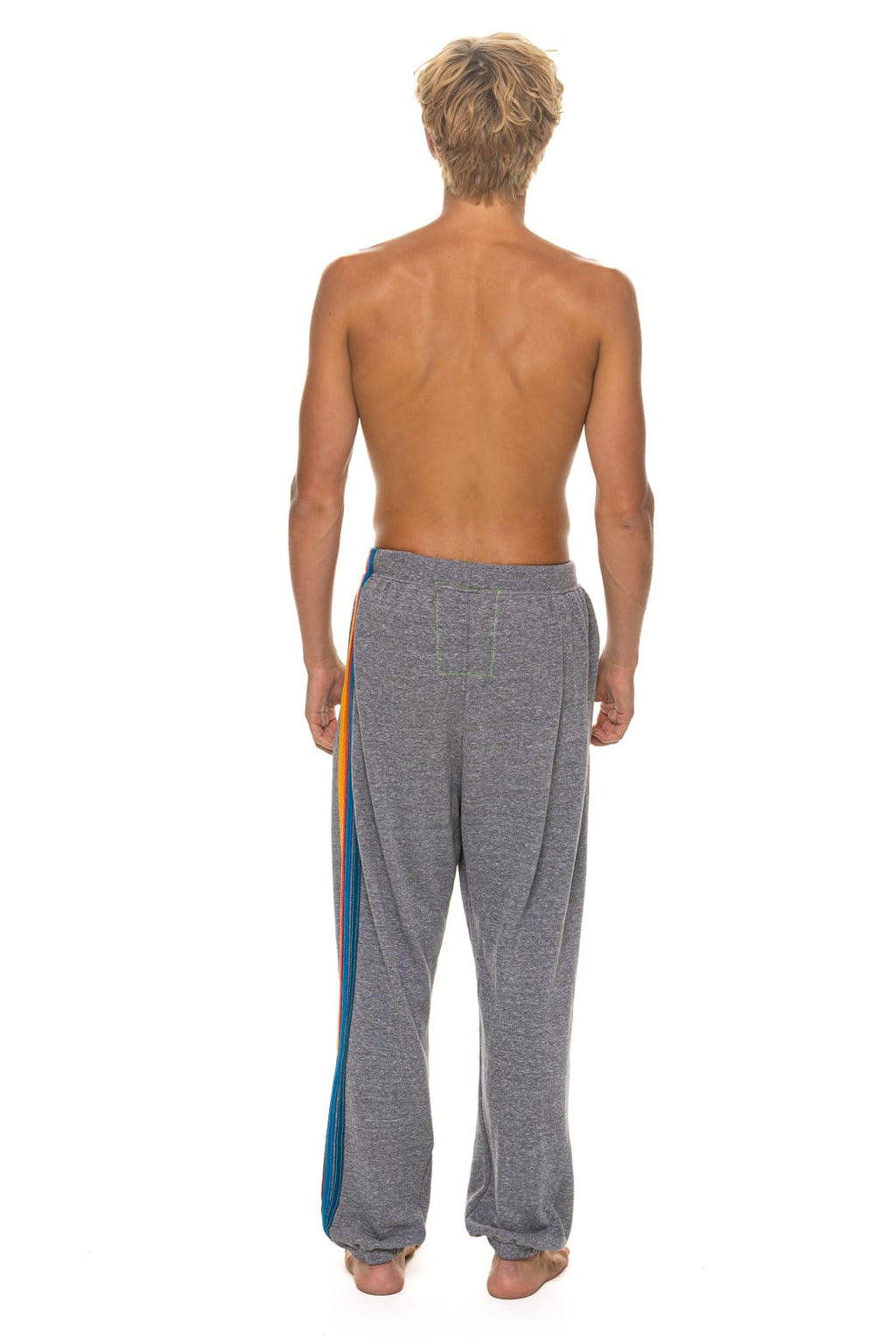 5 STRIPE SWEATPANTS - HEATHER GREY