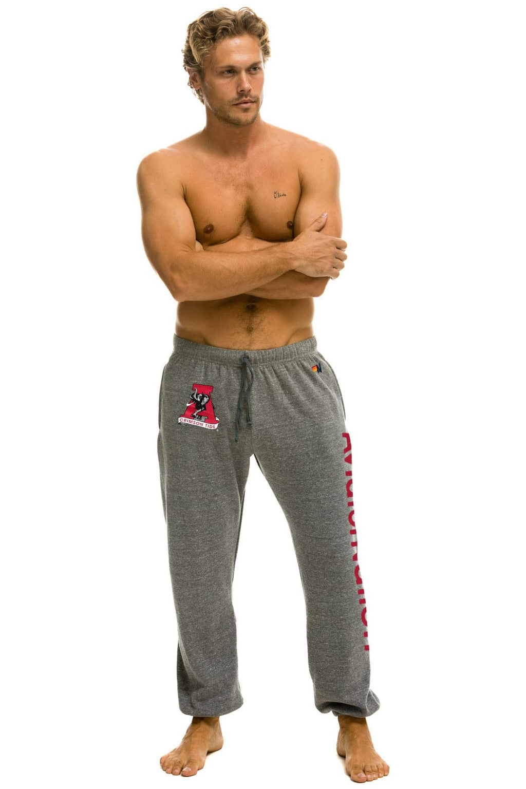 UNIVERSITY OF ALABAMA UNISEX POCKET SWEATPANTS - HEATHER GREY