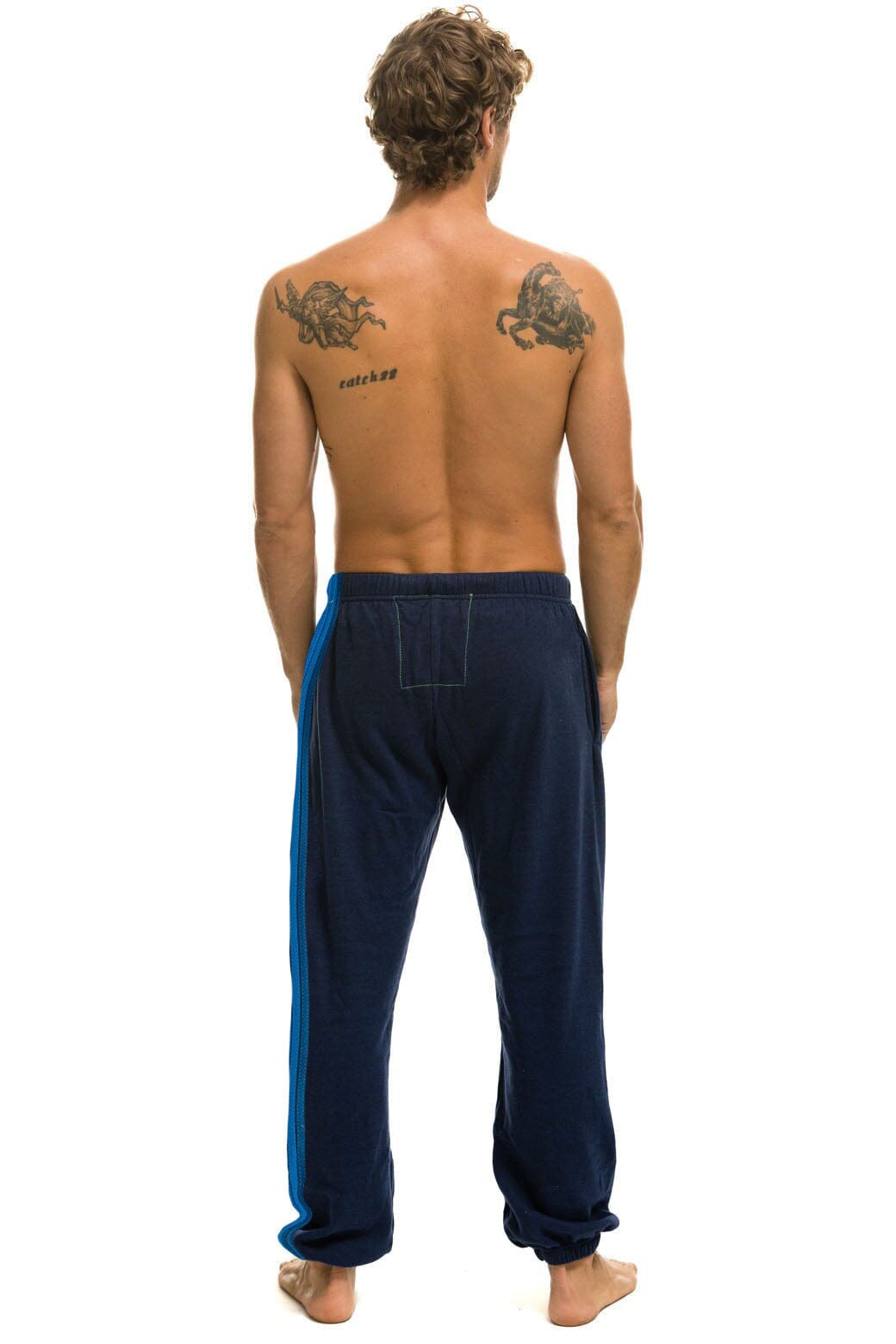 5 STRIPE SWEATPANTS - NAVY BLUE