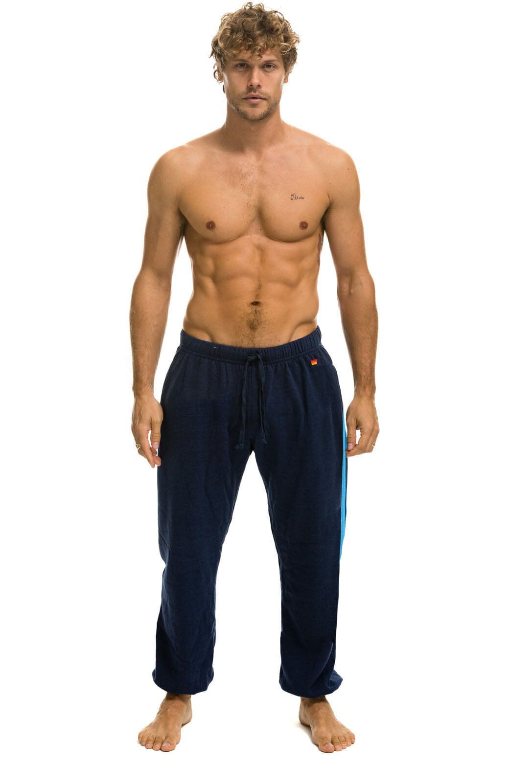 5 STRIPE SWEATPANTS - NAVY BLUE