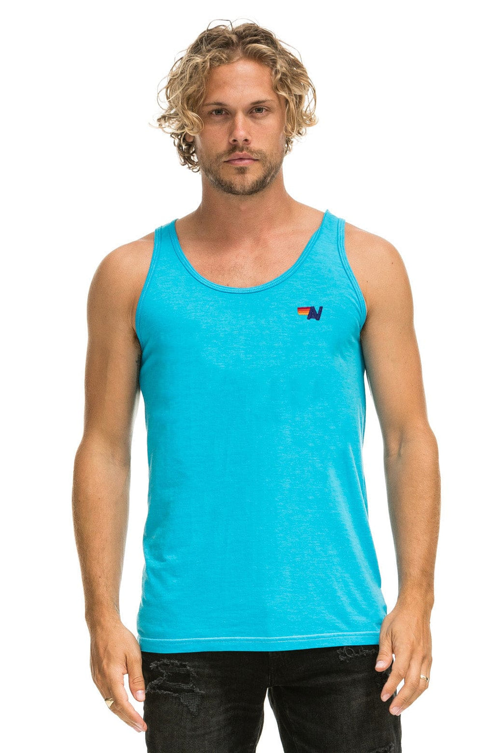 MENS BASIC TANK - NEON BLUE