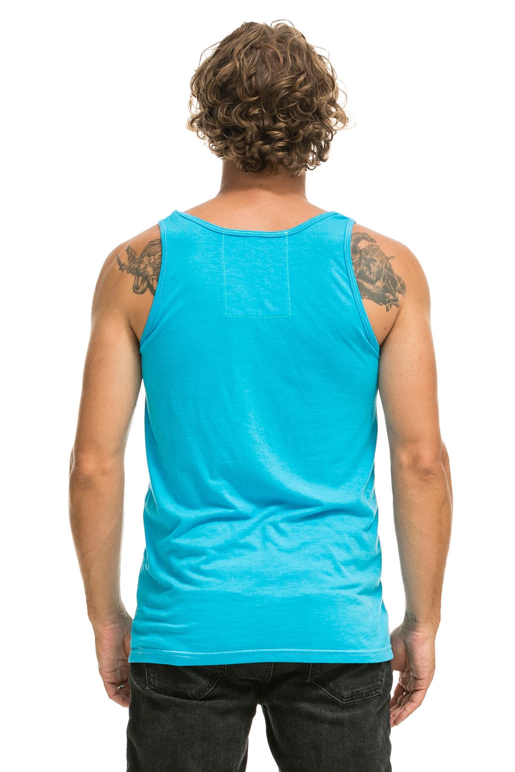 MENS BOLT TANK - NEON BLUE
