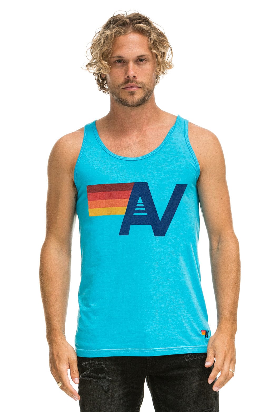 MENS LOGO TANK - NEON BLUE