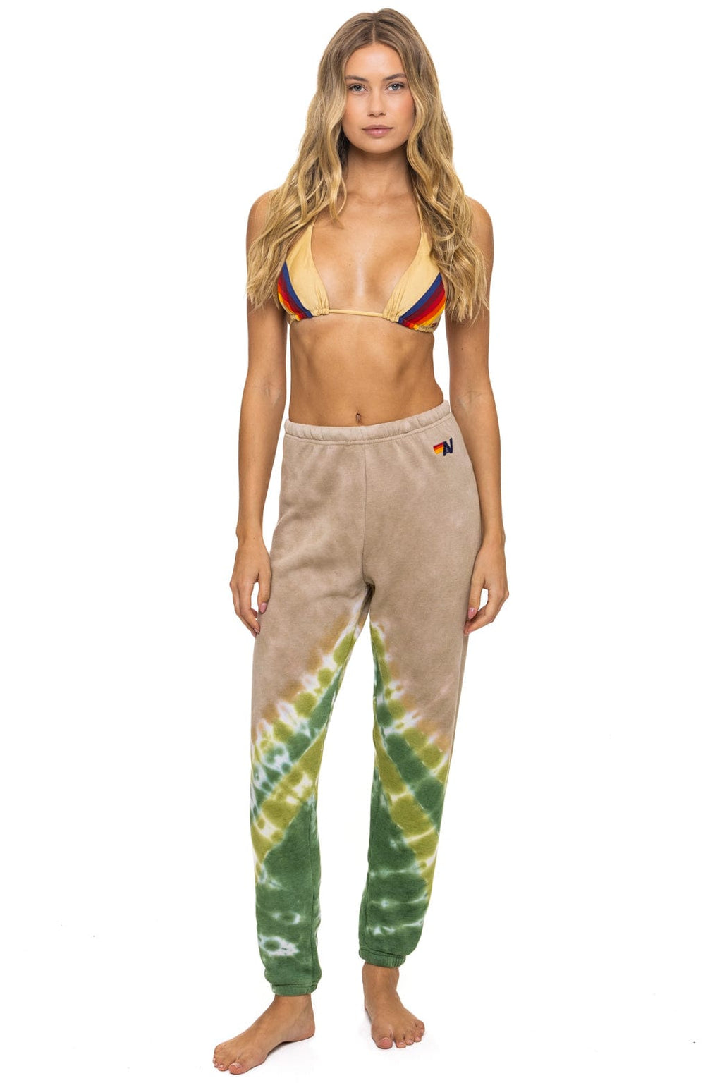 HAND DYED V SWEATPANTS - TIE DYE SAND JUNGLE