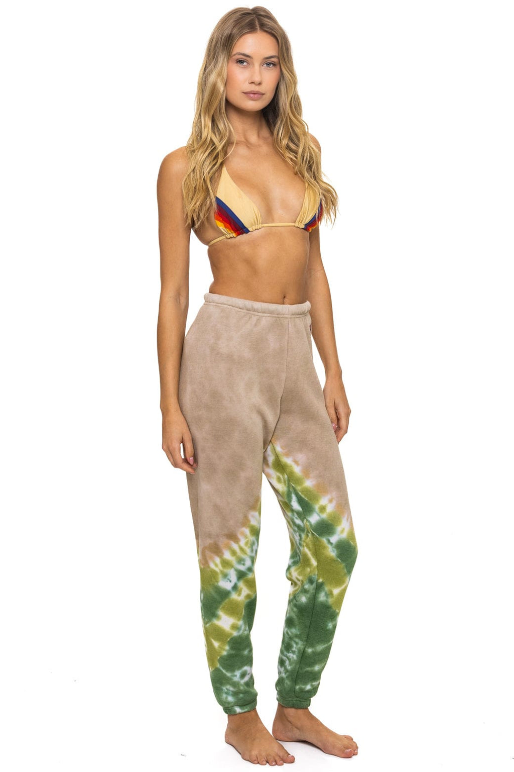 HAND DYED V SWEATPANTS - TIE DYE SAND JUNGLE