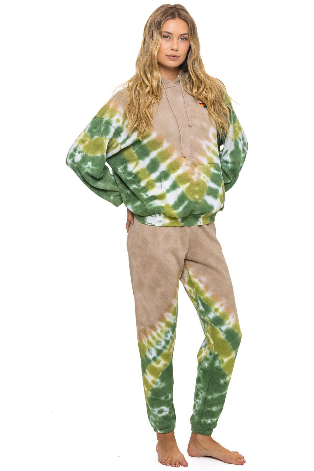 HAND DYED V SWEATPANTS - TIE DYE SAND JUNGLE