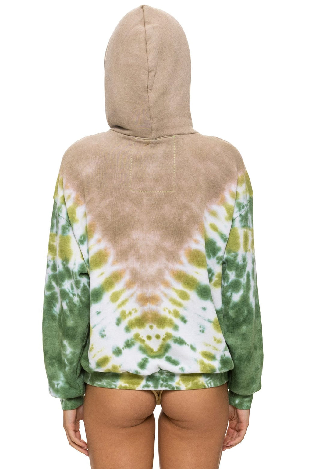 HAND DYED V RELAXED PULLOVER HOODIE - TIE DYE SAND JUNGLE