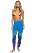 HAND DYED V SWEATPANTS - TIE DYE OCEAN PURPLE