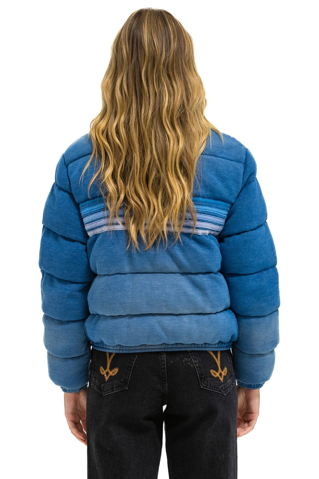 5 STRIPE FADED APRES JACKET - FADED WATER