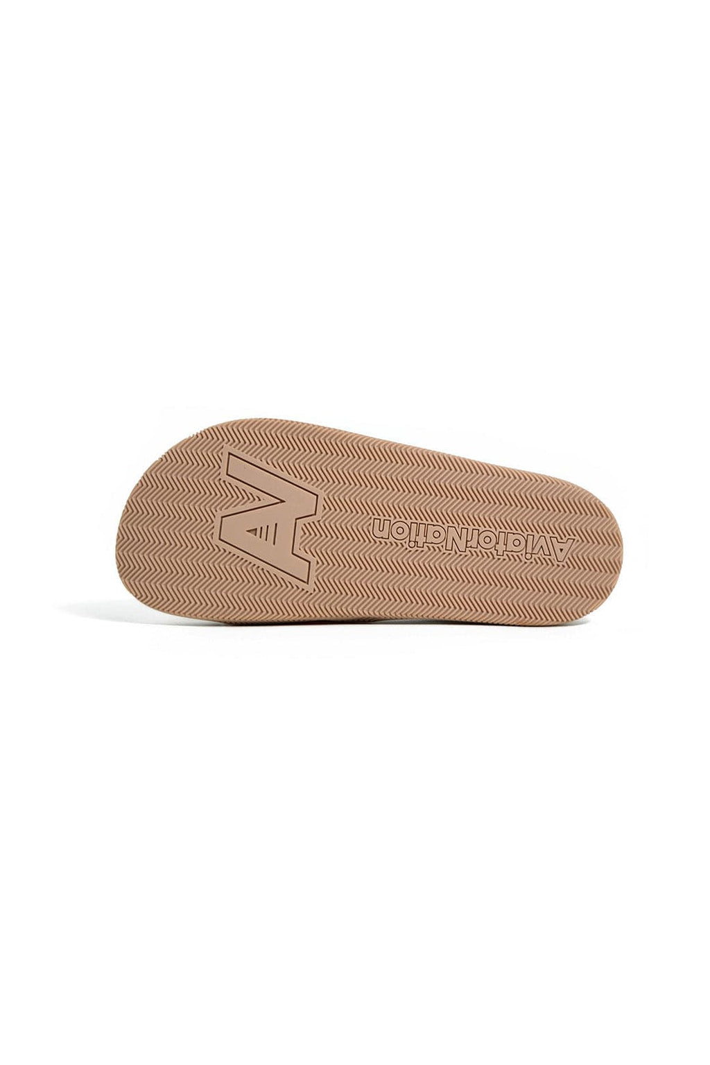 AVIATOR NATION LOGO RAINBOW 4 STRIPE SLIDES - VINTAGE WHITE